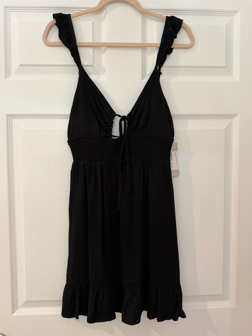 NWT Lizard Thicket Black Ruffled Strap Sundress